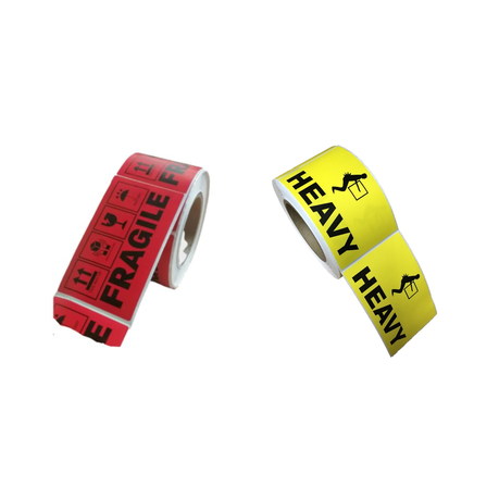 The Clip-Fragile-Heavy Shipping Labels bundle - (Pack of 2)