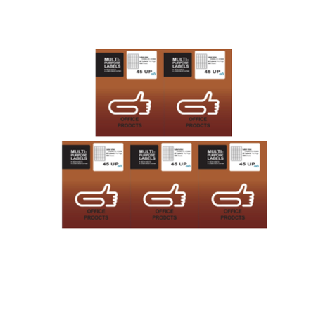 45 Up Labels Self Adhesive A4 Size - 100 Sheets - The Clip-Bundle (5 Packs)