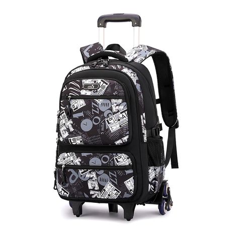 The Clip-6 Wheels Trolley Backpack Laptop Bag High Quality Waterproof - Grey, Orange