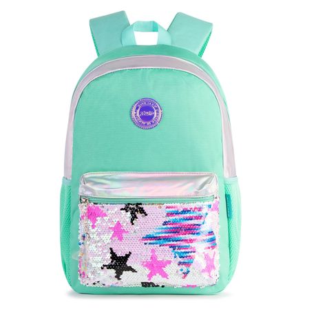 School Bookbags for Girls Glitter Stars Sequin Stylish Shiny - Green