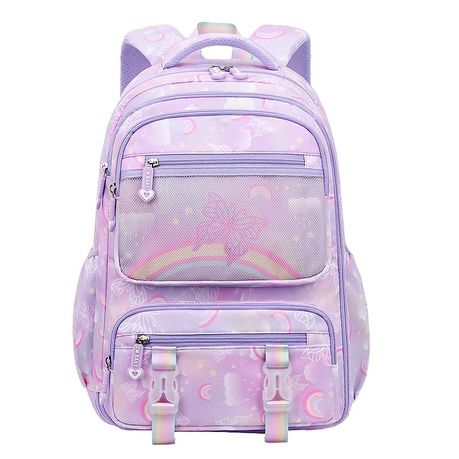 Schoolbag Backpack for Girls Butterfly Primary School - LightBlue